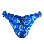 Blue Paisley Brazilian Classic Side Scrunch Bikini Bottom