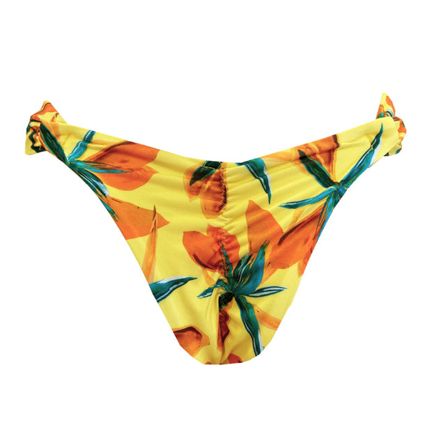 Yellow Spring Brazilian Classic Side Scrunch Bikini Bottom