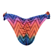 Colorful Chevron Stripes Brazilian Classic Side Scrunch Bikini Bottom