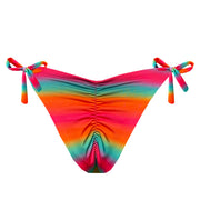 Colorful Rainbow Brazilian Tie Side Scrunch Bikini Bottom