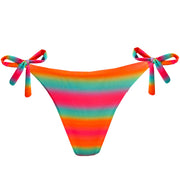 Colorful Rainbow Brazilian Tie Side Scrunch Bikini Bottom