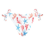 White Starfish Brazilian Tie Side Scrunch Bikini Bottom