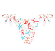 White Starfish Brazilian Tie Side Scrunch Bikini Bottom