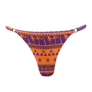 Orange Purple Coconut Trees Brazilian Thong Bikini Bottom