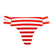 Red Stripes Brazilian Wide Side Bikini Bottom