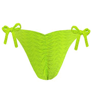 Ribbed Green Apple Brazilian Tie Side Scrunch Bikini Bottom