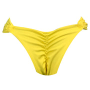 Solid Yellow Brazilian Classic Side Scrunch Bikini Bottom