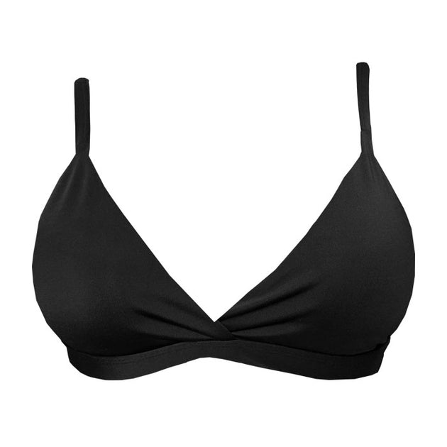 Solid Black Brazilian Fixed Triangle Bikini Top – MARETOA BIKINIS USA