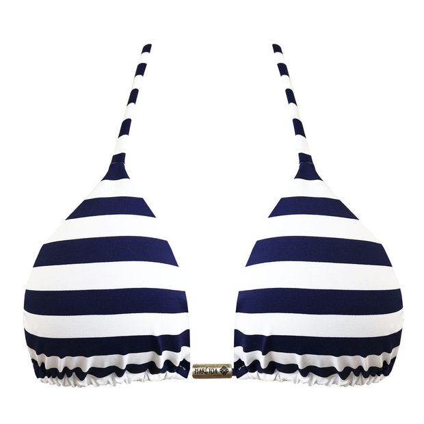 Blue Navy Stripes Brazilian Triangle Bikini Top – MARETOA BIKINIS USA